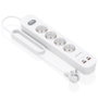 Aisens Regleta ASPS-2A2C12-W con 4 Tomas Schuko, 2 USB-C y 2 USB-A, Blanco